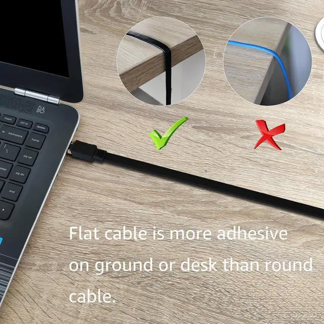 Alt view image 5 of 7 - CAT 8 Ethernet Cable 3 Ft Black Flat 40Gbps High Speed Shielded RJ45 LAN Cable