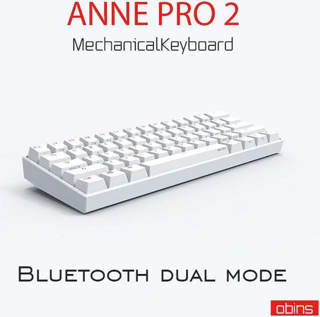 Main image of CUUWE ANNE PRO 2, 60% Wired/Wireless Mechanical Keyboard  - Full Keys Programmable - True RGB Backlit - Tap Arrow Keys - Double Shot PBT Keycaps - NKRO - 1900mAh Battery