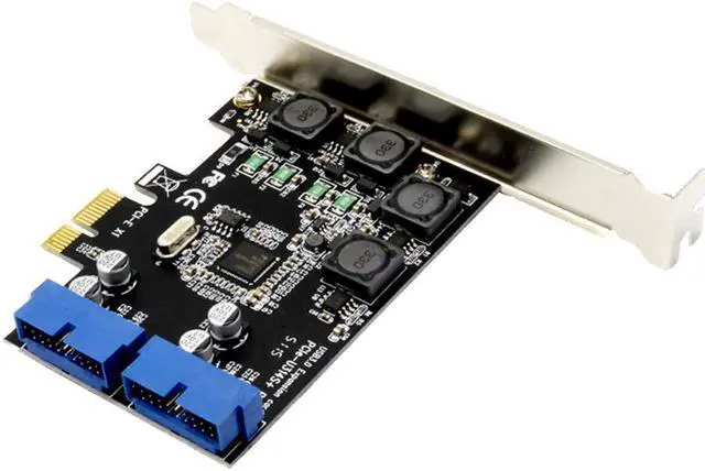 Main image of PCI-E X1 to 2 Ports 19 Pin USB 3.0 Header PCI Express to Dual 20 Pin USB 3.0 Card