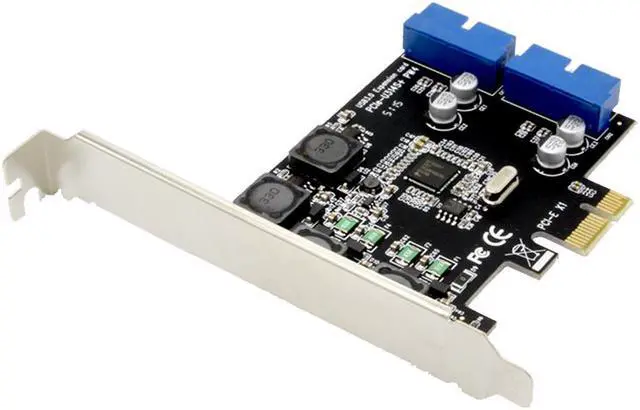 Alt view image 6 of 6 - PCI-E X1 to 2 Ports 19 Pin USB 3.0 Header PCI Express to Dual 20 Pin USB 3.0 Card
