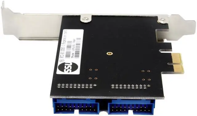 Alt view image 5 of 6 - PCI-E X1 to 2 Ports 19 Pin USB 3.0 Header PCI Express to Dual 20 Pin USB 3.0 Card