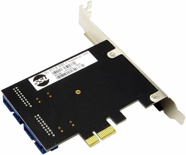 Alt view image 3 of 6 - PCI-E X1 to 2 Ports 19 Pin USB 3.0 Header PCI Express to Dual 20 Pin USB 3.0 Card