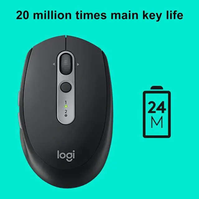 Alt view image 4 of 7 - for Logitech M590 7 Buttons 1000DPI 2.4GHz Ergonomic PC Optical Silent Wireless Mouse