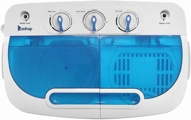 Alt view image 3 of 7 - Mini Washing Machine Compact Twin Tub Washer Spin & Dryer 13 LBS Dorm Apartment