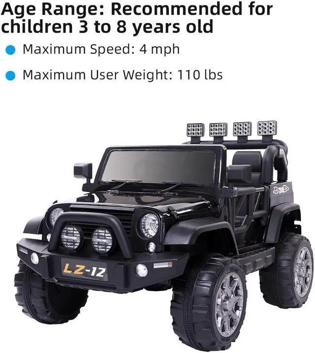 Alt view image 4 of 7 - 12V Kids Ride on Car Toys Battery Power w/Safe Parent Remote Control Black