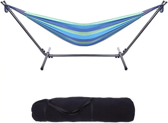 Alt view image 2 of 7 - Portable Hammock Stand Outdoor Patio Camping Beach Double 2 Person+Carrying Bag