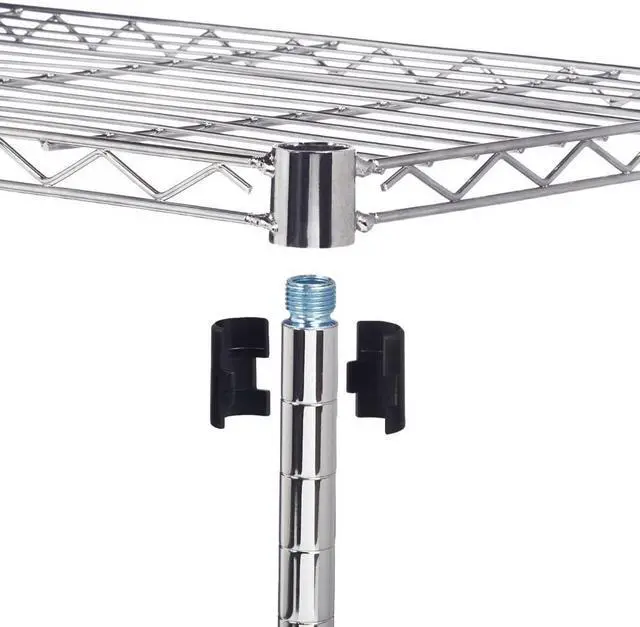 Alt view image 2 of 5 - Utility Garage Shelving Unit 5 Shelf Heavy Duty Wire Metal Rack Chrome Organizer