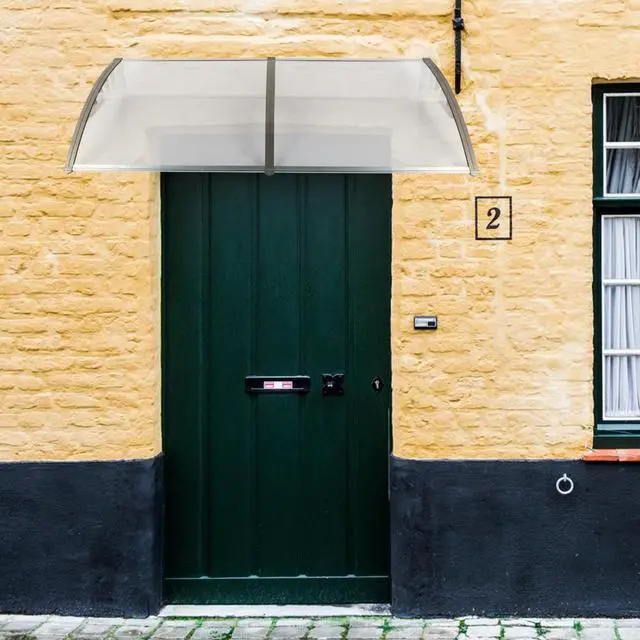 Alt view image 7 of 7 - 40"x 80" Awning Windows Doors Canop PE Garden DIY Garden Awnings Gray Bracket