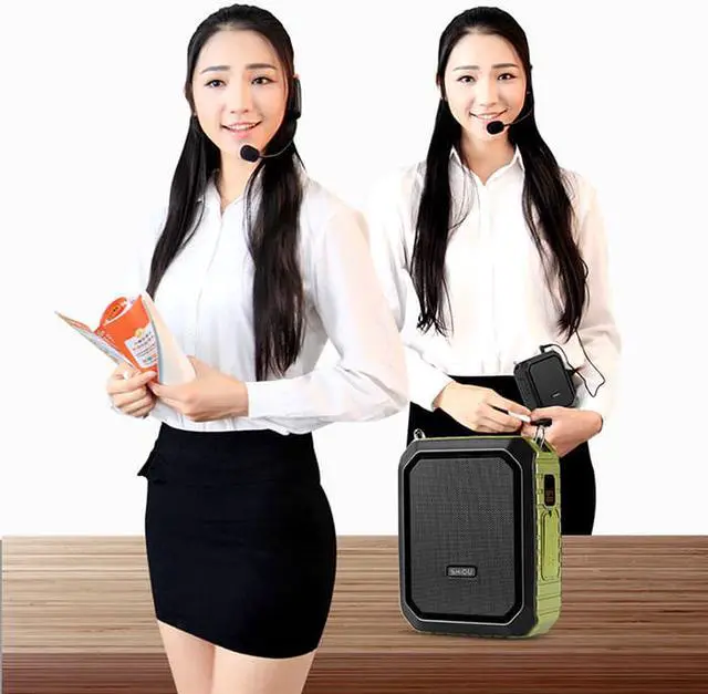 Alt view image 4 of 5 - Little bee UHF Wireless Voice Amplifier Portable Microphone 18W IPX5 Waterproof Loudspeaker Teachers Outdoor Activities Meeting Yoga