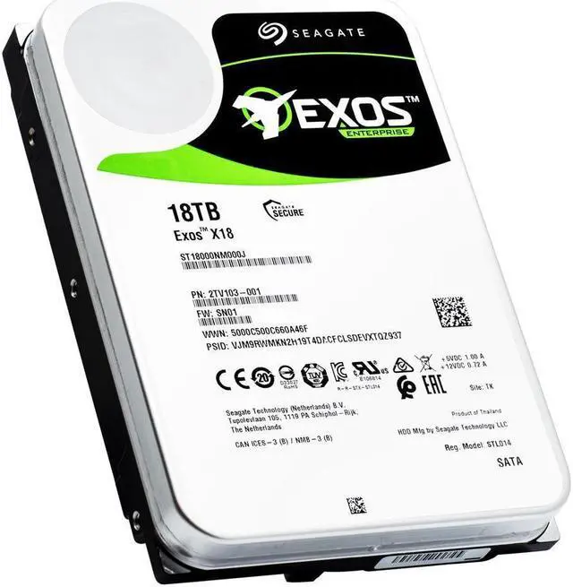 Alt view image 7 of 8 - Seagate Exos X18 ST18000NM000J 18TB 7200 RPM 256MB Cache SATA 6.0Gb/s 3.5" Internal Hard Drive
