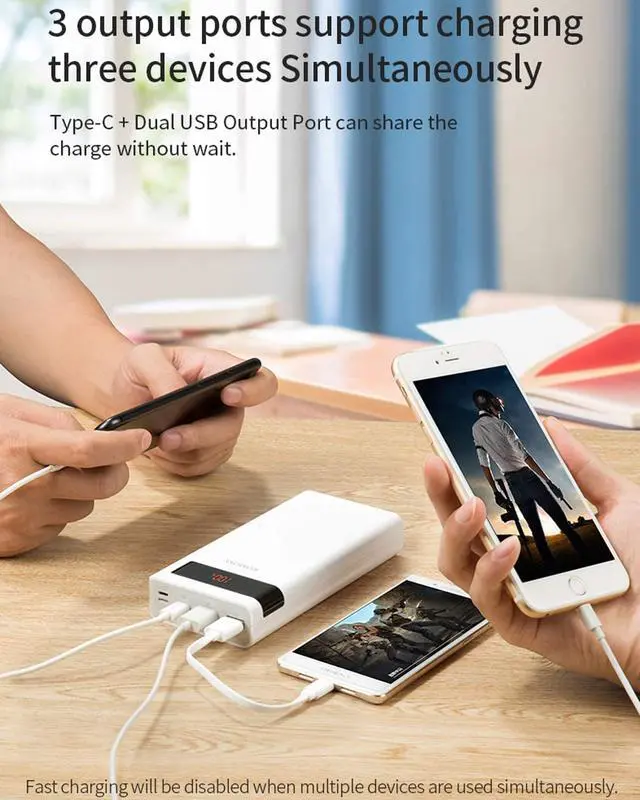 Alt view image 7 of 7 - ROMOSS Sense8P+ 30000mAh Power Bank, 18W Type C PD Fast Charge Portable Charger with 3 Outputs and 3 Inputs, Huge Capacity External Battery Pack Compatible with iPhone, iPad Pro, Samsung and More