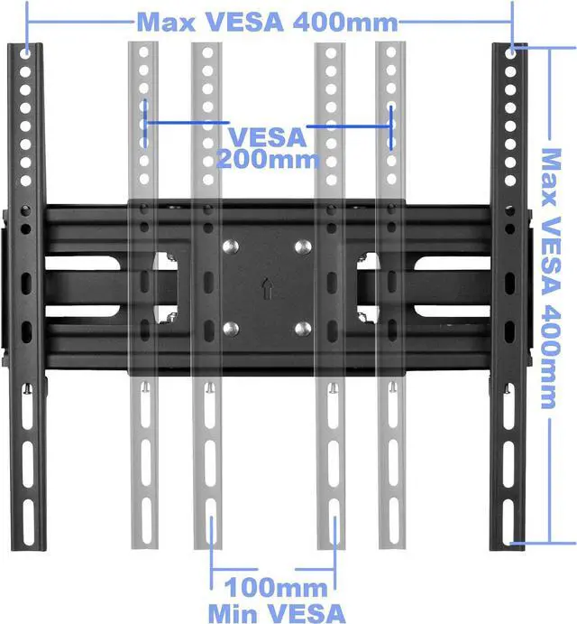 Alt view image 7 of 7 - VideoSecu MW340B2 TV Wall Mount Bracket for Most 32-65 Inch LED, LCD, OLED, UHD Plasma Flat Screen TV, with Full Motion Tilt Swivel Articulating Dual Arms 14" Extend,400x400mm,100 LBS WR9