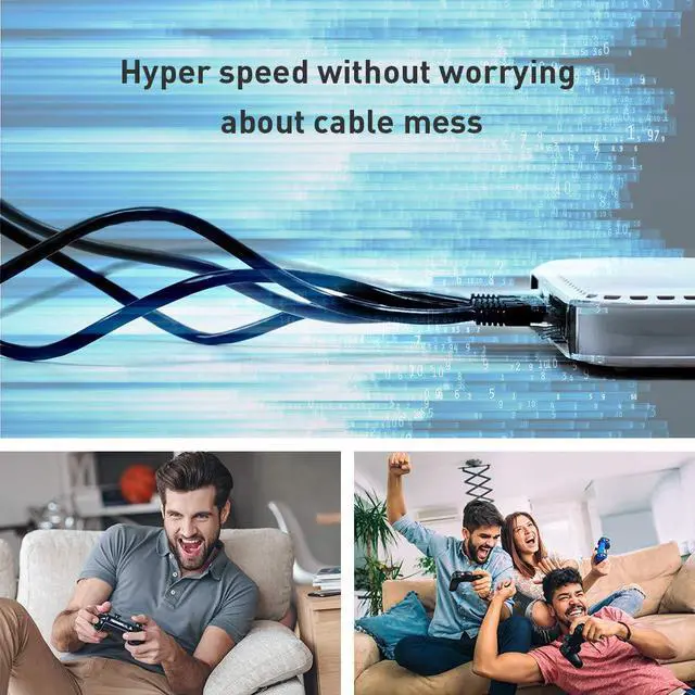 Alt view image 2 of 7 - Ethernet Cable RJ45 Cable 26AWG Cat 8 6Feet (2 Pack) LAN High Speed Network Cable with Gold Plated RJ45 Connector 40Gbps 2000Mhz S/FTP LAN Wires for Gaming Xbox Modem Router