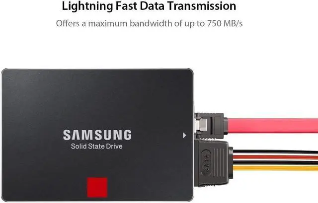 Alt view image 4 of 6 - SATA Cable Inateck SATA Data Cable and SATA Power Splitter Cable ST1003