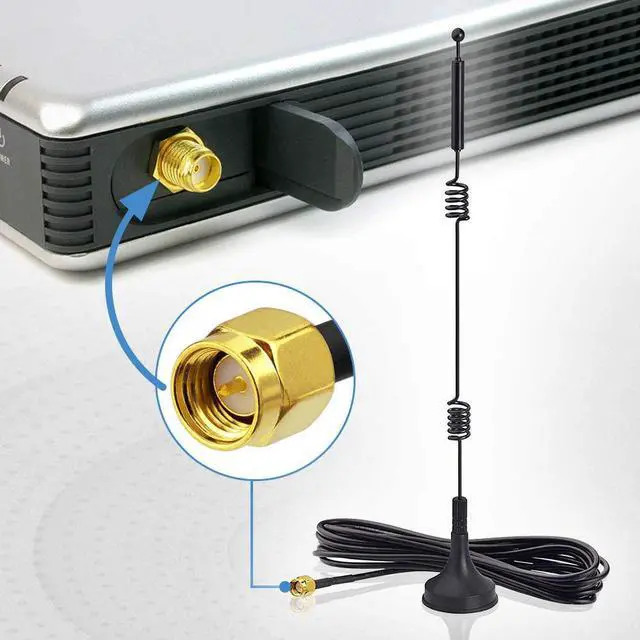 Alt view image 2 of 7 - Xiaogan Dual Band WiFi 2.4GHz 5GHz 5.8GHz 9dBi Magnetic Base SMA Male Antenna for Wireless Vedio Security Camera Surveillance Recorder Vehicle Truck Trailer Rear View Backup Camera Reversing Monitor