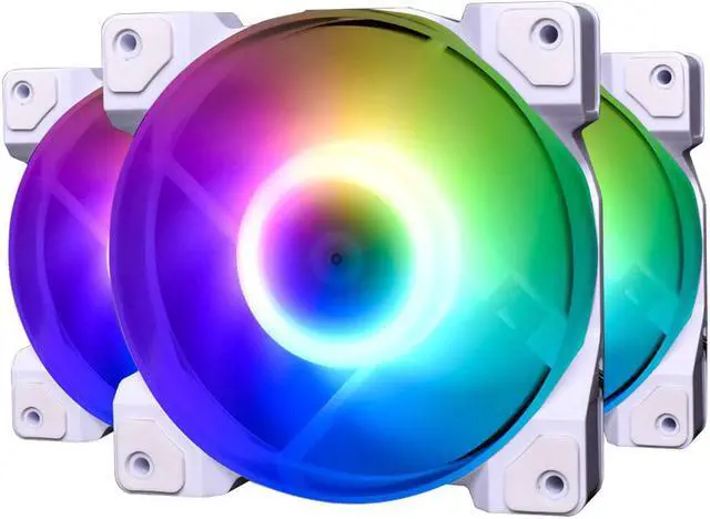 Main image of DF-12025-ARGB Trio Snow Case Fan CPU Cooling Fan Addressable RGB Case Fan 5V ARGB MB Aura Sync PWM Fan for CPU Cooler/Raidator/PC Chassis 3 Pack RGB Fans