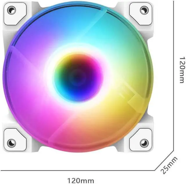 Alt view image 4 of 4 - DF-12025-ARGB Trio Snow Case Fan CPU Cooling Fan Addressable RGB Case Fan 5V ARGB MB Aura Sync PWM Fan for CPU Cooler/Raidator/PC Chassis 3 Pack RGB Fans
