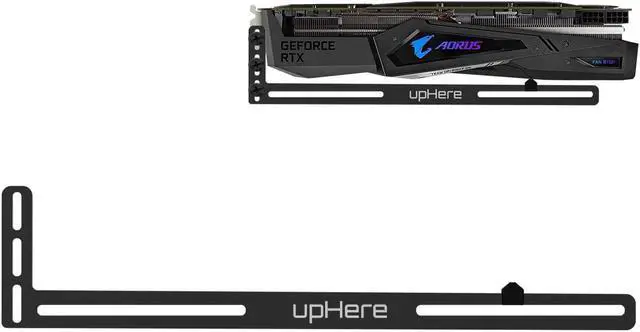 Main image of upHere Graphics Card GPU Brace Support Video Card Sag Holder/Holster Bracket, Anodized Aerospace Aluminum, Single or Dual Slot Cards (Black),GL05
