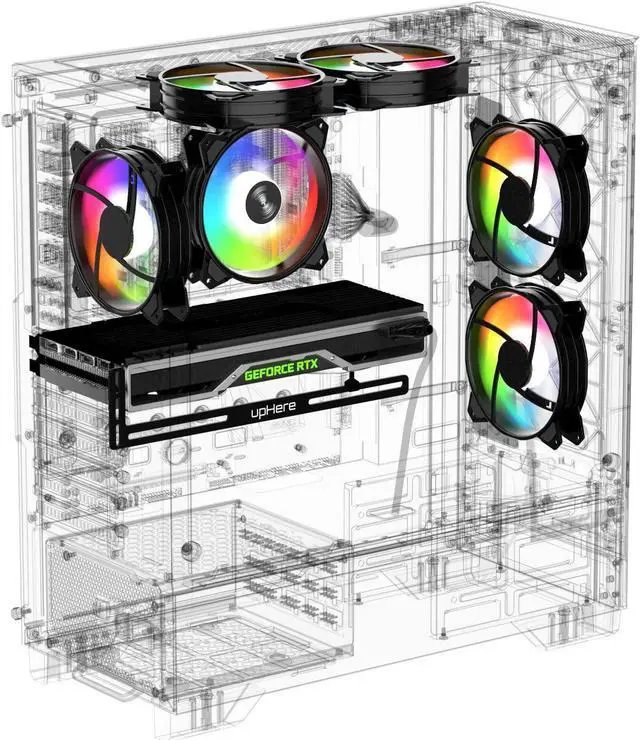 Alt view image 7 of 7 - upHere Graphics Card GPU Brace Support Video Card Sag Holder/Holster Bracket, Anodized Aerospace Aluminum, Single or Dual Slot Cards- Black(GL05)