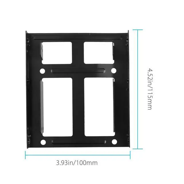 Alt view image 6 of 7 - 2.5" Hard Drives Dual SSD HDD to 3.5" Mounting Bracket Kit Drive Bay Adapter with Internal Hard Disk Drive SATA Power Cables Compatible with SATA 3.0