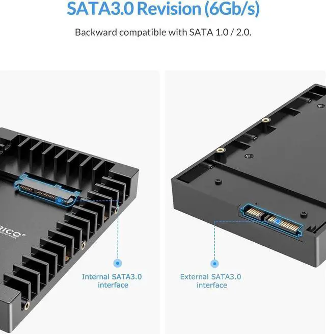 Alt view image 4 of 7 - 2.5 SSD SATA to 3.5 Hard Drive Adapter Internal Drive Bay Converter Mounting Bracket Caddy Tray for 7 / 9.5 / 12.5mm 2.5 inch HDD / SSD with SATA III Interface(1125SS)