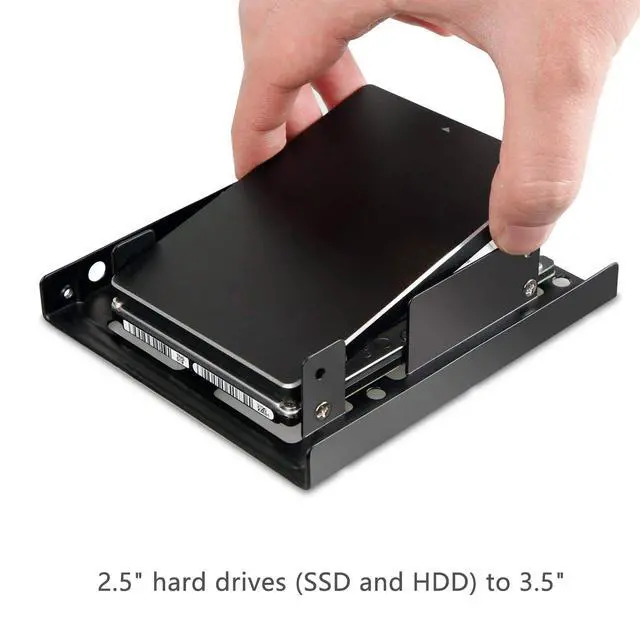 Alt view image 3 of 7 - 2.5" Hard Drives Dual SSD HDD to 3.5" Mounting Bracket Kit Drive Bay Adapter with Internal Hard Disk Drive SATA Power Cables Compatible with SATA 3.0