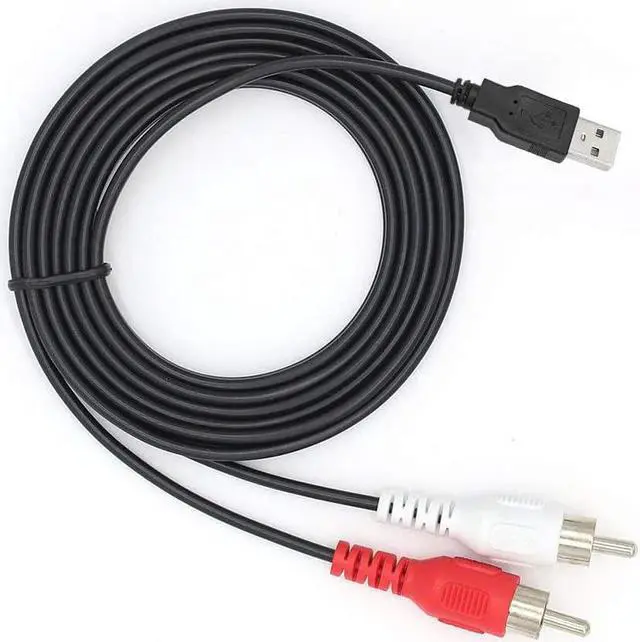 Alt view image 2 of 6 - RCA to USB Cable USB to RCA Cable USB 2.0 Male to 2 RCA Male Video AV A/V Converter Camcorder Audio Capture Card Splitter Adapter Cable for TV/Mac/PC (5 Ft/1.5m)