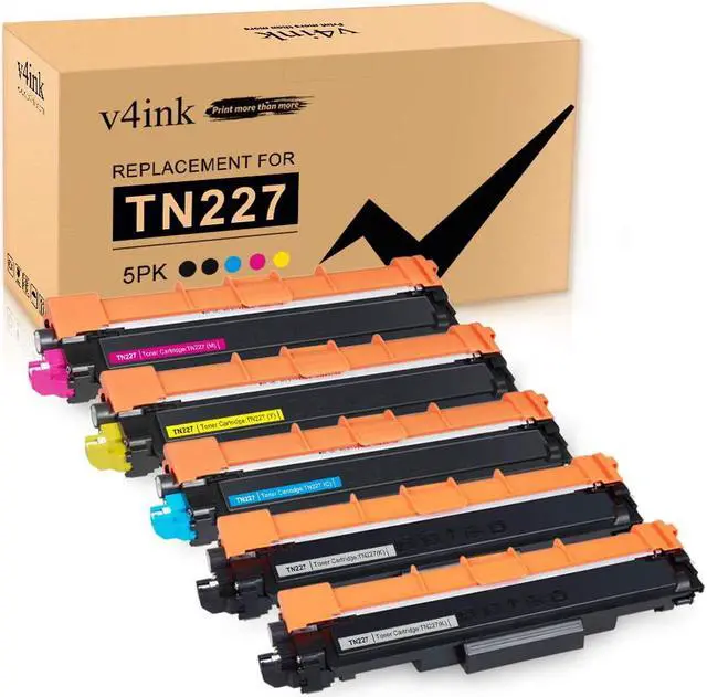 Main image of V4INK Compatible Toner Cartridge Replacement for Brother TN227 TN227bk TN 227 TN223 use with HL-L3210CW HL-L3230CDW HL-L3270CDW HL-L3290CDW MFC-L3710CW MFC-L3750CDW 5 Pack with the Newest Version Chip