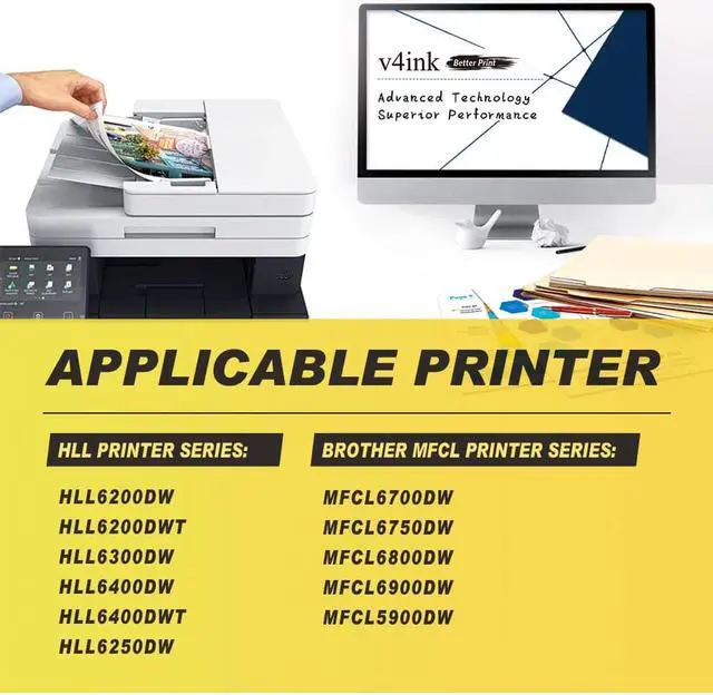 Alt view image 5 of 6 - v4ink 1-Pack Super High Yield Compatible Toner Cartridge Replacement for Brother TN880 TN-880 to use with HLL6200DW HLL6200DWT MFCL6700DW HLL6250DW HLL6300DW HLL6400DW MFCL6750DW L6800DW L6900DW