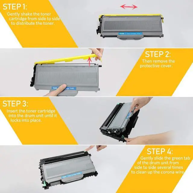 Alt view image 2 of 7 - V4INK Compatible Toner Cartridge Replacement for Brother TN360 TN330 Toner Black for Brother HL-2140 Hl-2170W Dcp-7030 Dcp-7040 Brother Mfc-7340 Mfc-7345N MFC-7440N Mfc-7840W Printer (4 PACK)