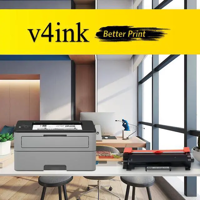 Alt view image 7 of 7 - v4ink TN760 TN-760 TN730 4-Packs High Yield Compatible Toner Cartridge for Brother HL-L2350DW HL-L2390DW HL-L2395DW HL-L2370DW DCP-L2550DW MFC L2710DW L2730DW MFC-L2750DW Printer