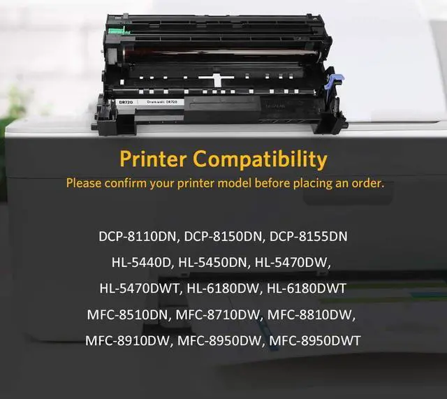 Alt view image 3 of 7 - V4INK 1PK DR720 Drum Compatible Drum Replacement for Brother hl-5470dw hl-5470dwt mfc-8710dw mfc-8950dw mfc-8910dw dcp-8110dn dcp-8150dn Printer