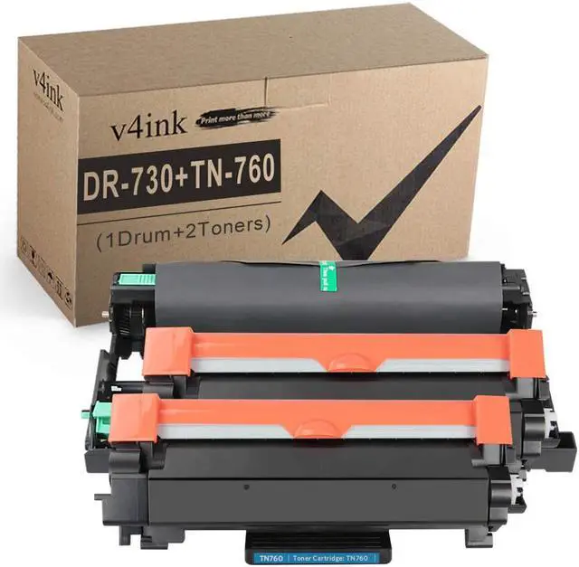 Main image of V4INK DR730 Drum + 2X TN760 Toner Set Compatible for Brother DCP-L2550DW HL-L2350DW HL L2370DW L2370DWXL HL-L2390DW HL-L2395DW MFC L2710DW L2730DW L2750DW L2750DW XL Printer