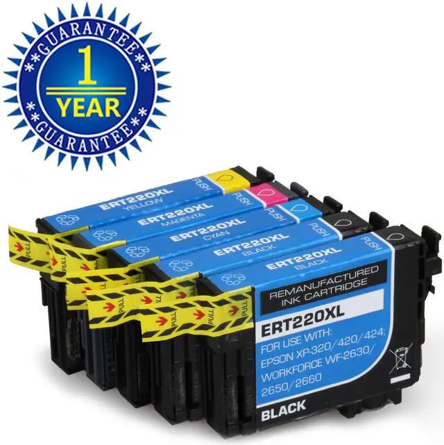 Main image of Ink Cartridge Replacement for Epson 220XL 220 T220XL with Epson Workforce WF2630 WF2650 WF2760 WF2660 WF2750 AIO Inkjet Expression Home XP420 XP424 XP320 Photo Printer 5 Packs