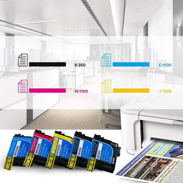 Alt view image 4 of 7 - 10PK T252 252XL Ink Cartridge for Epson Expression WF-3640 WF-3630 WF-3620 Epson Workforce WF-7710 WF-7610 WF-7620 WF-7110 WF-7720 WF-7210