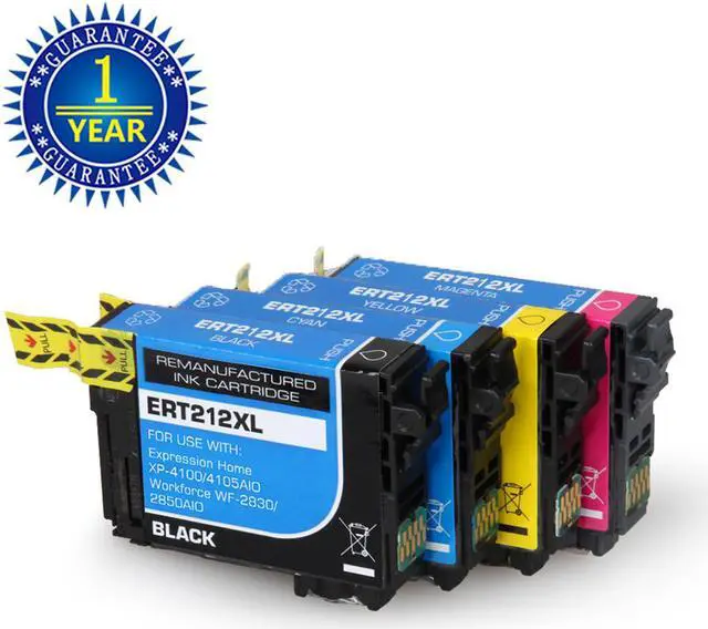 Main image of V4ink T212XL Ink Cartridge Replacement for Epson T212 T212XL 212 XL to use with Expression Home XP-4100 XP-4105 Workforce WF-2850 WF-2830 Printer 4 Pack