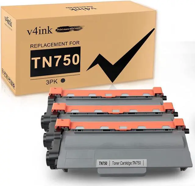 Main image of V4INK 3-Pack Compatible Toner Cartridge Replacement for Brother TN750 TN-750 TN720 TN-720 High Yield Toner Cartridge for Brother hl-5470dw hl-6180dw mfc-8710dw dcp-8110dn mfc-8950dw mfc-8910dw Printer