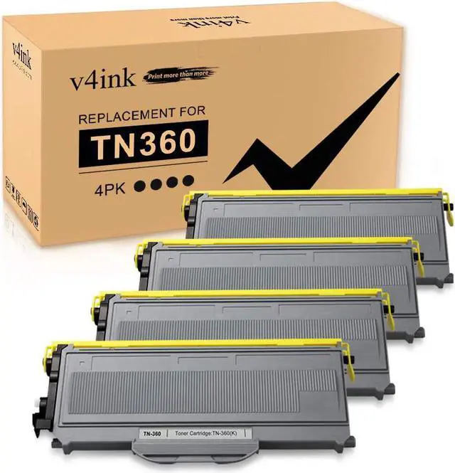 Main image of V4INK Compatible Toner Cartridge Replacement for Brother TN360 TN330 Toner Black for Brother DCP-7040 DCP-7030 MFC-7840W HL-2140 MFC-7340 Brother MFC-7440N HL-2170W HL-2150N Printer (Black, 4 Packs)