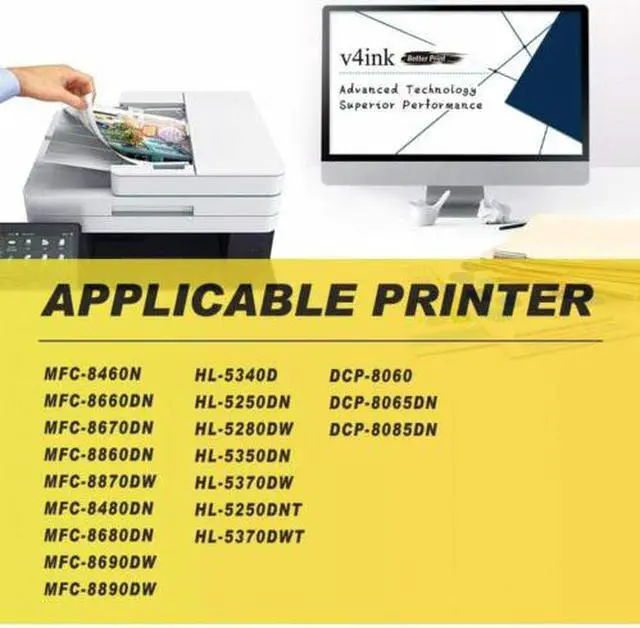 Alt view image 3 of 6 - V4INK DR520 Drum For Brother TN580 MFC-8460N HL-5240 5250DN MFC-8660DN DCP-8060