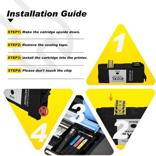 Alt view image 2 of 7 - v4ink T812XL Ink Cartridge Replacement for Epson 812XL T812 Compatible with Workforce Pro WF-7820 WF-7840 EC-C70 Series Inkjet Printer 4 Pack (Black,Cyan,Magenta,Yellow)
