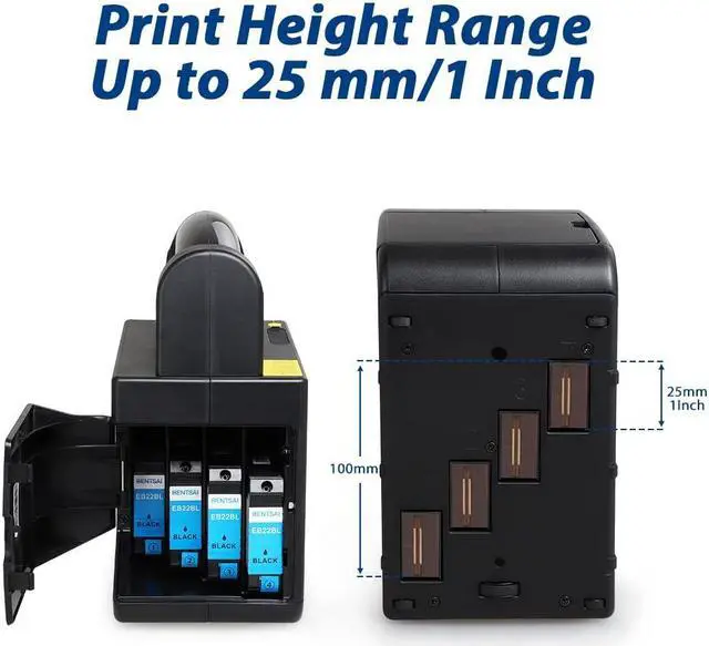 Alt view image 7 of 7 - BENTSAI B85 Wide Format Handheld Inkjet Printer, Large Character Coding Machine Up to 3.93 inch 100mm Print Height, Use for Almost Any Surfaces with Solvent Quick Dry Ink for Logo, Label, Trademark