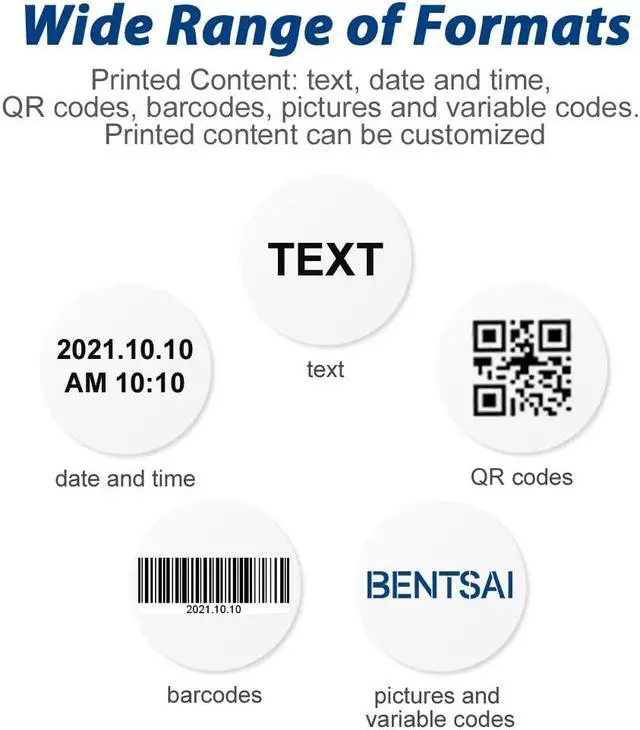 Alt view image 6 of 7 - BENTSAI B85 Wide Format Handheld Inkjet Printer, Large Character Coding Machine Up to 3.93 inch 100mm Print Height, Use for Almost Any Surfaces with Solvent Quick Dry Ink for Logo, Label, Trademark