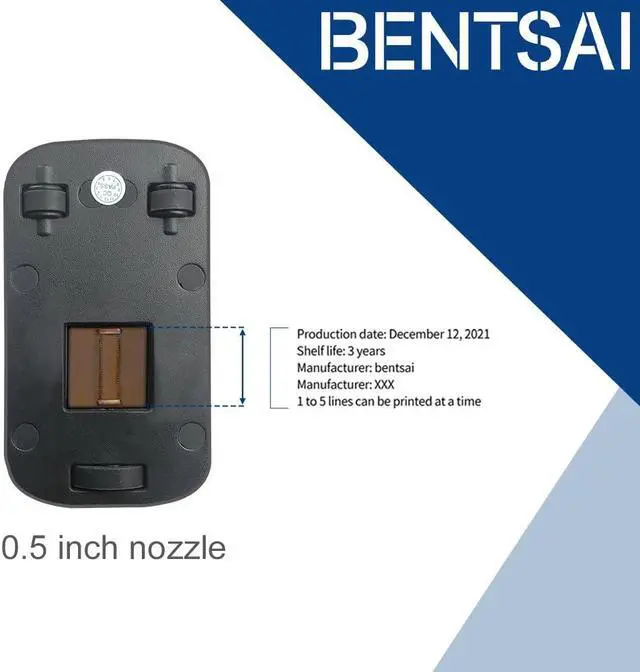Alt view image 5 of 6 - BENTSAI BT-2580P Original Solvent Quick Dry Ink Cartridge Handheld Inkjet Printer BT-HH6105B2/BT-HH6105B3/B10 (Black)