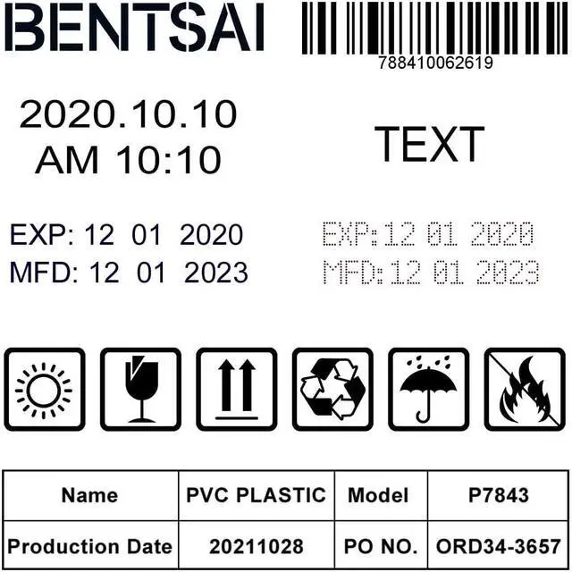 Alt view image 4 of 6 - BENTSAI BT-2580P Original Solvent Quick Dry Ink Cartridge Handheld Inkjet Printer BT-HH6105B2/BT-HH6105B3/B10 (Black)