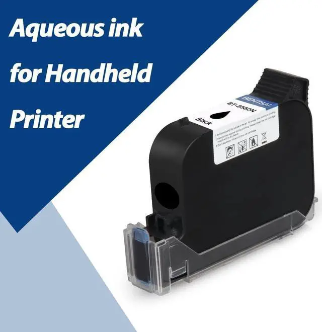 Alt view image 2 of 7 - BENTSAI BT-2560N Original Aqueous Water Soluble Ink Cartridge Replacement Handheld Inkjet Printer BT-HH6105B1/BT-HH6105B2/BT-HH6105B3 Black 1 Pack