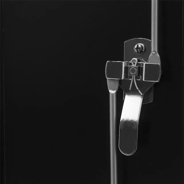 Alt view image 5 of 6 - Black Steel Storage Cabinet with Doors Shelves Lock for Home Office,Wall Mount Included