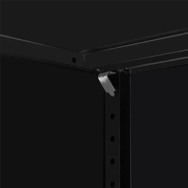Alt view image 6 of 7 - Black Steel Storage Cabinet,Lockable Vertical File Storage Cabinet with 2 Doors Adjustable Shelves for Home Office,Wall Mount included