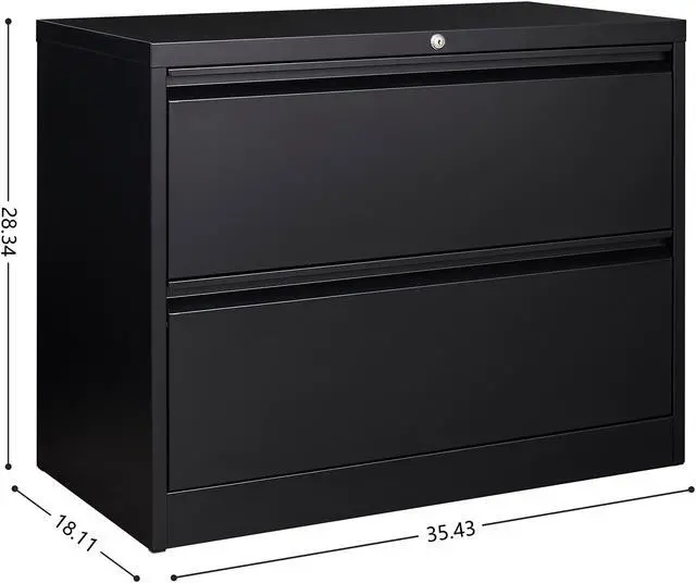 Alt view image 6 of 6 - 2 Drawers Lateral File Cabinet Organizer with Lock for Hanging File Folders,Steel
