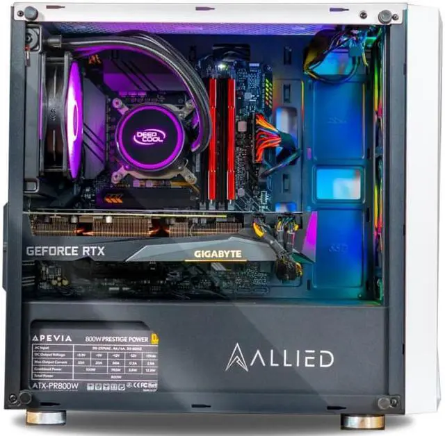 Alt view image 2 of 6 - Allied Gaming Stinger Desktop PC: AMD Ryzen 7 5800X, GeForce RTX 3050 8GB, 16GB DDR4 3200MHz, 500GB PCIe NVMe SSD, B550M Motherboard, 750 Watt Power Supply, ARGB Fans, WiFi Ready