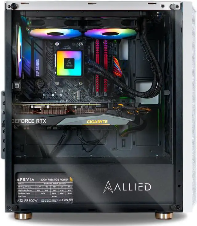 Alt view image 2 of 6 - Allied Gaming Patriot Desktop PC: AMD Ryzen 9 5950X, GeForce RTX 3070 Ti 8GB, 32GB DDR4 3600MHz, 1TB PCIe NVMe SSD, X570 (WiFi) Motherboard, 800 Watt 80+ Gold Power Supply, WiFi Ready